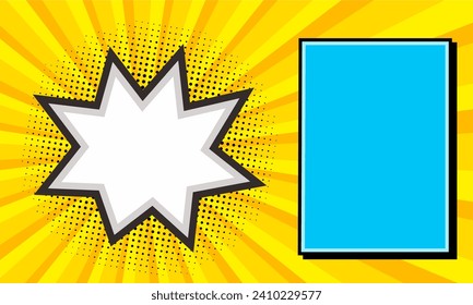Blank comic cartoon template. vector illustration
