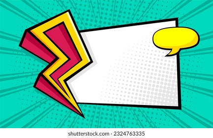 Blank comic cartoon with thunder 