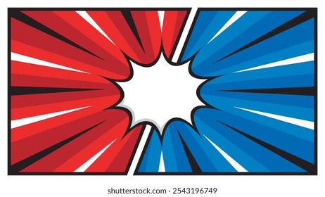 Blank comic cartoon versus background. empty dialog background. Comic background cartoon style