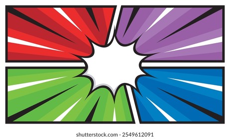 Blank comic cartoon versus background. empty dialog background. Comic background cartoon style