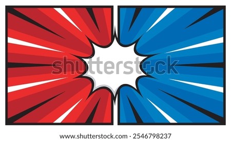 Blank comic cartoon versus background. empty dialog background. Comic background cartoon style