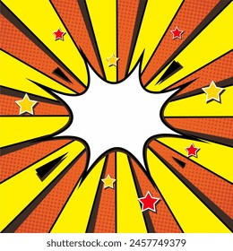 Blank comic cartoon yellow background. empty dialog background. Comic background cartoon style