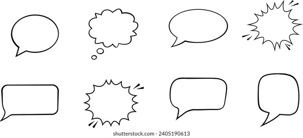 Blank Comic Chat Bubble Collection Vector