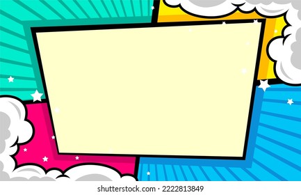 Blank comic frame background template