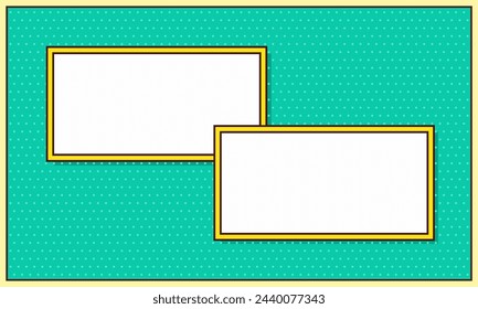 Blank comic frame in dotted background 
