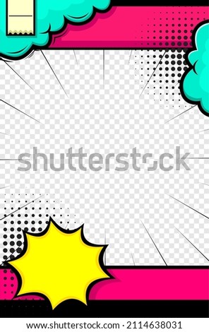 Blank comic magazine background template 