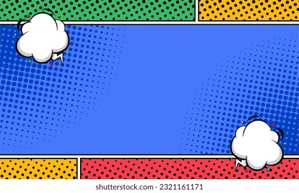 Blank comic page pop art background