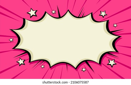 Blank comic pink background template