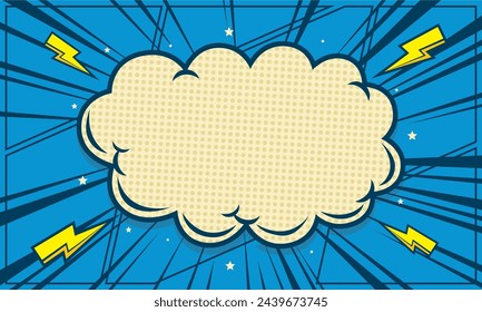 Fondo en blanco de la nube del arte pop del cómic. lugar para el texto