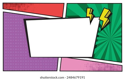 Blank comic pop art frame background illustration