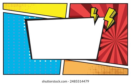 Blank comic pop art frame background design