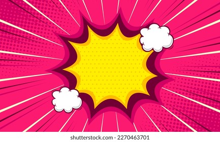 Blank comic speech bubble background with cloud 