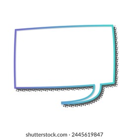 blank comic speech bubble with halftone shadow