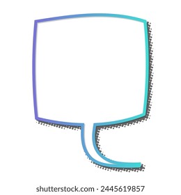 blank comic speech bubble with halftone shadow
