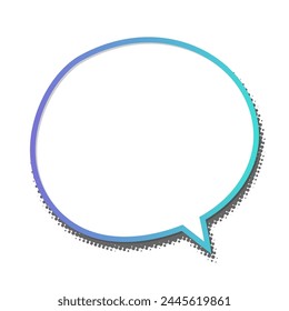 blank comic speech bubble with halftone shadow