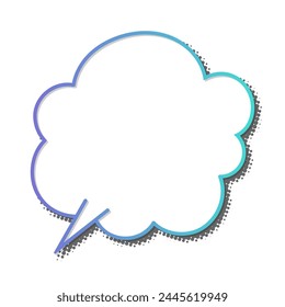 blank comic speech bubble with halftone shadow