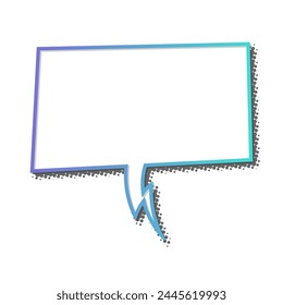 blank comic speech bubble with halftone shadow