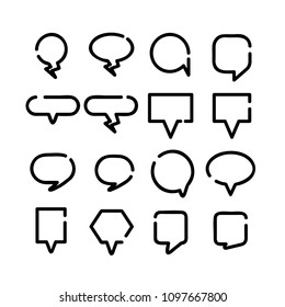 blank comic speech bubble icons, dialog set