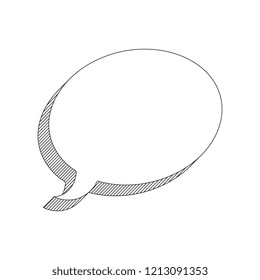 blank comic speech bubble with lined shadow on white background