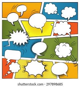  Blank comic speech and sound effects bubbles set flat vector illustration 