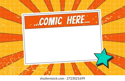 Fondo vintage en blanco del marco de la Plantilla del cómic con el texto del cómic aquí