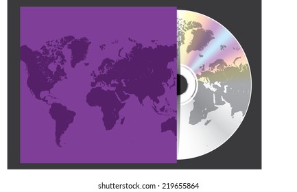 A Blank Compact Disc isolated on white background with case