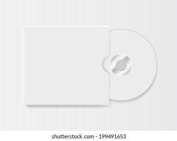 Blank compact disk on white background vector