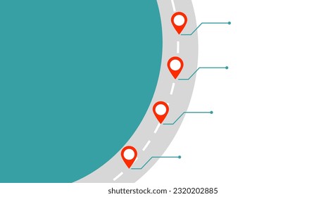 Blank company milestones timeline or roadmap infographic template with pointer as vector can be used for workflow, diagram, annual report. Business concept with 4 options, steps or processes.