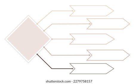 El vector de plantilla de gráfico de procesos de empresa en blanco se puede utilizar para diseño de flujo de trabajo, diagrama, informe anual, diseño web. Concepto de negocio con opciones, pasos o procesos.