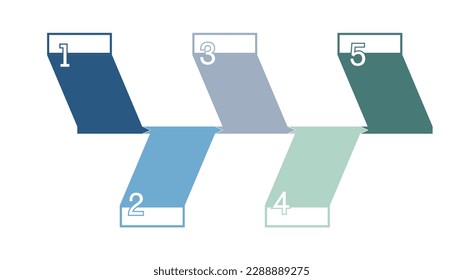 Para el diseño de flujo de trabajo, diagrama, informe anual, diseño web se puede utilizar el vector de plantilla de gráfico de procesos de empresa en blanco en color azul y verde. Concepto de negocio con opciones, pasos o procesos