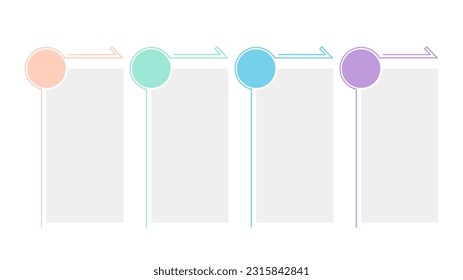 Blank company process chart infographic template as vector with 4 options can be used for progress, diagram, annual report, web design. Business concept.