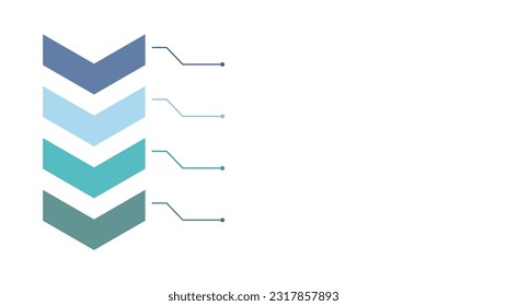 Blank company process chart infographic template as vector with 4 options can be used for progress, diagram, annual report, web design. Business concept.