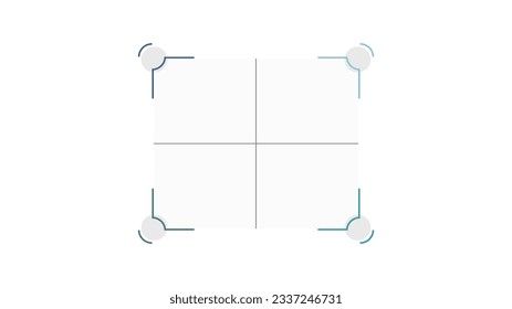 Blank company process chart infographic template as vector with 4 options or SWOT analysis can be used for progress, diagram, annual report, web design. Business concept.