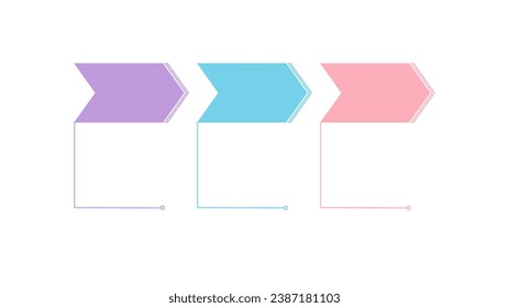 Blank company process chart infographic template as vector with 3 options can be used for progress, diagram, annual report, web design. Business concept