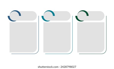 Blank company process chart infographic template as vector with 3 options can be used for progress, diagram, annual report, web design. Business concept