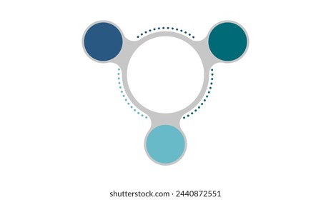 Blank company process chart infographic template as vector with 3 options can be used for progress, diagram, annual report, web design. Business concept