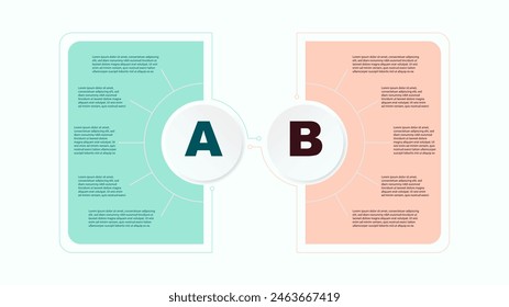 Blank company process chart infographic template as vector with 2 options can be used for progress, diagram, annual report, web design. Business concept.
