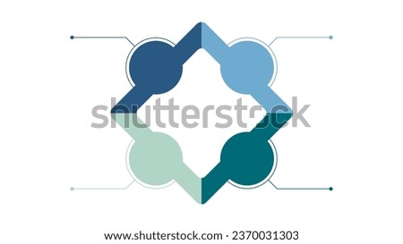 Blank company process chart infographic template as vector with 4 options or SWOT analysis can be used for progress, diagram, annual report, web design. Business concept.