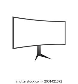 Blank computer desktop with carb Realistic black modern thin frame display computer monitor vector illustration.