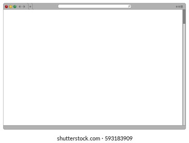 Blank Computer Interface Of An Internet Web Browser. Cleared Vector Template. 