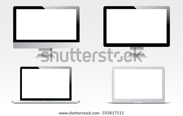 Blank Computer Monitor Imac Screen Laptop のベクター画像素材 ロイヤリティフリー