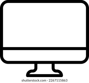 Blank computer screen linear icon vector illustration. Monitor off. Output peripherals and hardware. Technologies, programming and computing.