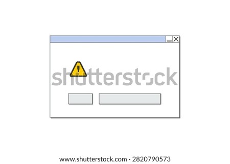Blank computer system message. Retro empty pixel system notification window dialog box. Interface window copy space.
