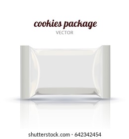 blank cookie packaging elements mockup, 3d illustration used as design elements