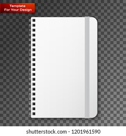 Blank copybook template with elastic band