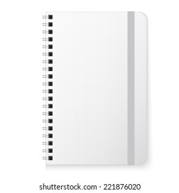 Blank copybook template with elastic band 