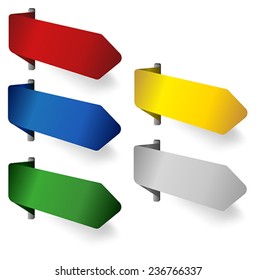 Blank corner ribbons in various colors