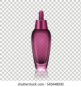 Blank cosmetic bottle, a droplet bottle without label and brand name in 3d illustration