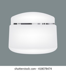 Blank cosmetic container isolated on solid background. Vector mock up design.