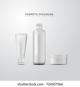 Blank Cosmetic Jars and Tubes Set Vector